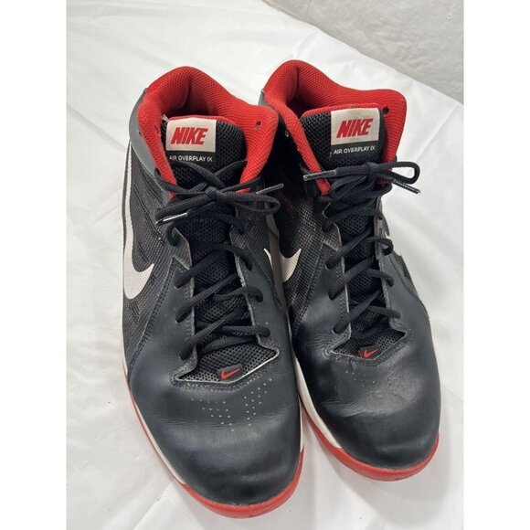 Nike Men The Air Overplay IX Basketball Shoe Black/Red Sz 13 Style 831572-004 - Picture 3 of 16